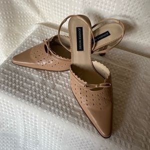 Jennifer Moore tan mules